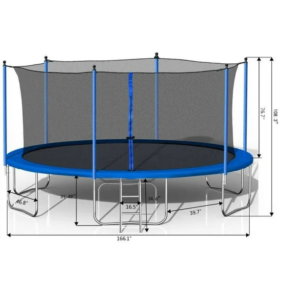 14FT TRAMPOLINE WITH STAIR & NET
